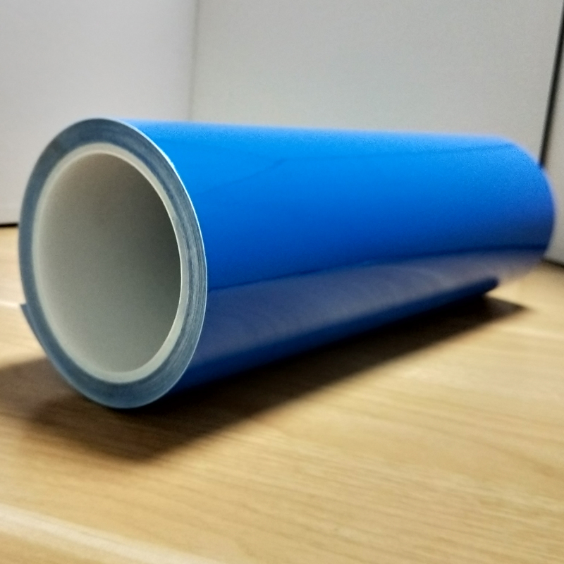 PVC蓝色双层卷状保护膜，磨砂手机保护膜